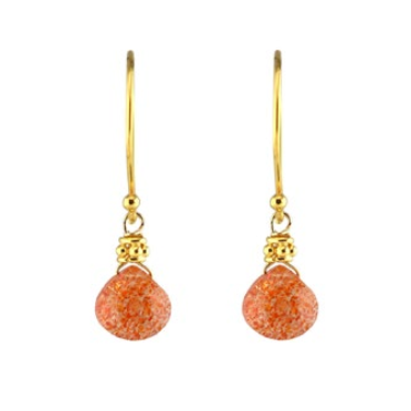 AVF Gold Sunstone Petite Drop Earrings (SI6708)