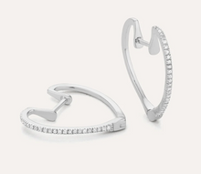 Load image into Gallery viewer, Ella Stein Gold or Silver Heart Hoop Earrings
