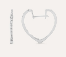 Load image into Gallery viewer, Ella Stein Gold or Silver Heart Hoop Earrings
