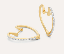 Load image into Gallery viewer, Ella Stein Gold or Silver Heart Hoop Earrings
