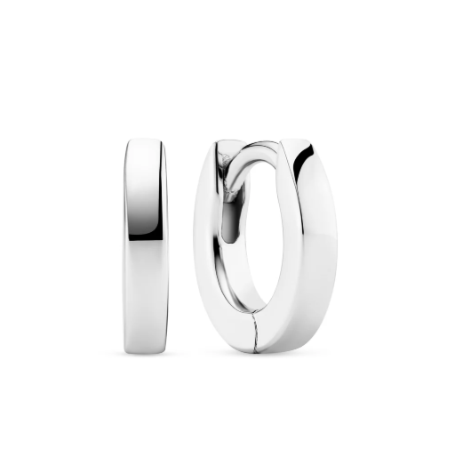 Sif Jakobs Rhodium Plated Sterling Silver Hoop Earrings