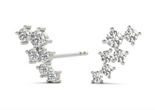 Load image into Gallery viewer, 14k Gold Scattered Diamond Stud Earrings

