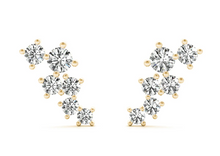 Load image into Gallery viewer, 14k Gold Scattered Diamond Stud Earrings
