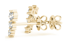 Load image into Gallery viewer, 14k Gold Scattered Diamond Stud Earrings
