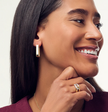 Load image into Gallery viewer, Sif Jakobs 18k Gold Plated Sterling Silver CZ Edged Square Hoop Earrings
