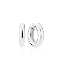 Load image into Gallery viewer, Sif Jakobs Rhodium Plated Sterling Silver Rounded Hoop Earrings
