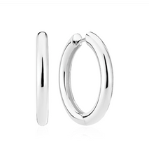 Load image into Gallery viewer, Sif Jakobs Rhodium Plated Sterling Silver Rounded Hoop Earrings
