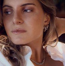 Load image into Gallery viewer, Sif Jakobs Rhodium Plated Sterling Silver Rounded Hoop Earrings
