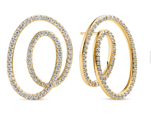 Load image into Gallery viewer, Sif Jakobs Rhodium or 18k Gold Plated CZ Spirale Due Earrings
