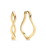 Load image into Gallery viewer, Sif Jakobs Sterling Silver/Gold Plated/Two Tone Wave Large Hoop Earrings
