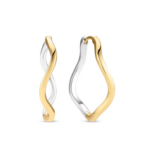 Load image into Gallery viewer, Sif Jakobs Sterling Silver/Gold Plated/Two Tone Wave Large Hoop Earrings

