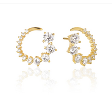 Load image into Gallery viewer, Sif Jakobs Rhodium or 18k Gold Plated Sterling Silver CZ Belluno Circolo Earrings
