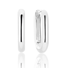 Load image into Gallery viewer, Sif Jakobs Rhodium or 18k Gold Plated Capri Pianura Oblong Hoop Earrings

