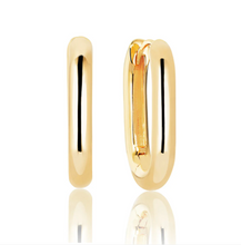 Load image into Gallery viewer, Sif Jakobs Rhodium or 18k Gold Plated Capri Pianura Oblong Hoop Earrings
