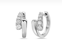 Load image into Gallery viewer, 14k Gold Diamond Bypass Hoop Earrings
