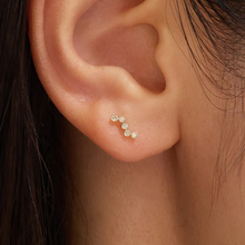 Load image into Gallery viewer, Earscapes - 14k Yellow Gold Bezel Set Diamond Wave Petite *Single* Stud Earring (I9219)
