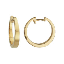 Load image into Gallery viewer, 14k Yellow Gold Round Hinged Tapered Hoop Earrings
