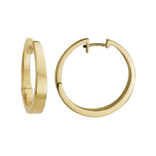 Load image into Gallery viewer, 14k Yellow Gold Round Hinged Tapered Hoop Earrings
