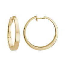Load image into Gallery viewer, 14k Yellow Gold Round Hinged Tapered Hoop Earrings
