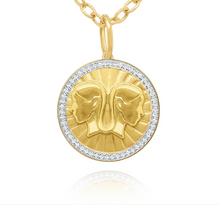 Load image into Gallery viewer, 14k Yellow Gold Diamond Zodiac Pendant
