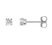 Load image into Gallery viewer, 14k White Gold Lab Grown Diamond Solitaire Stud Earrings
