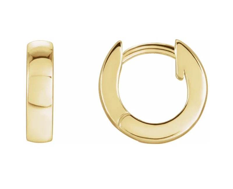 14k Yellow Gold Petite Hoop Earrings (I7800)