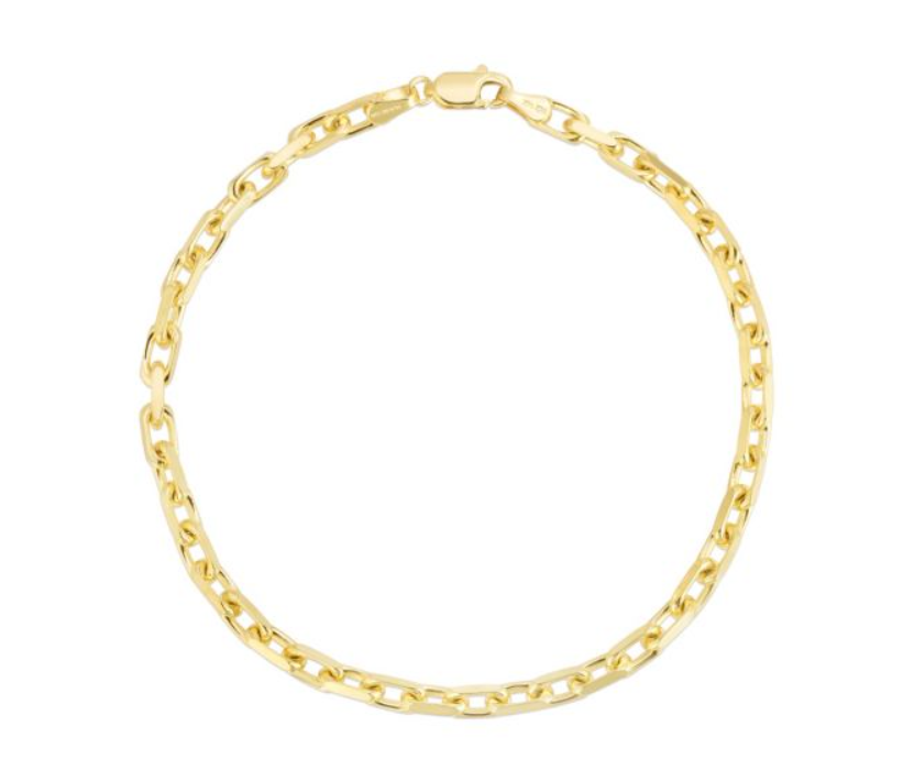 14k Yellow Gold French Cable Chain Bracelet (I8205)