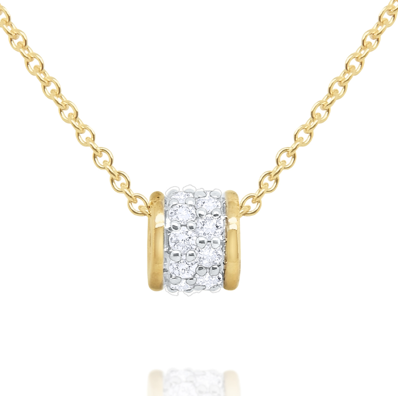 14k Yellow Gold Diamond Rondelle Necklace (I8276)
