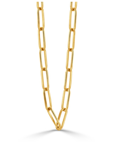 18k Yellow Gold Paperclip Chain 18
