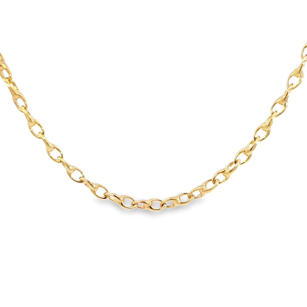 14k Yellow Gold Interlocking Link Necklace (I8461)