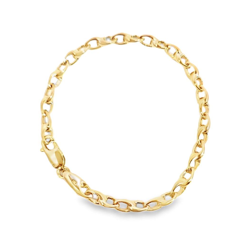 14k Yellow Gold Interlocking Link Bracelet (I8462)