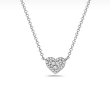 Load image into Gallery viewer, 14k Gold Pave Diamond Petite Heart Necklace
