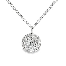 Load image into Gallery viewer, 14k Gold Pave Diamond Disc Necklace
