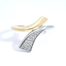 Load image into Gallery viewer, 14k White &amp; Yellow Gold Wraparound Pave Diamond Ring (I8824)

