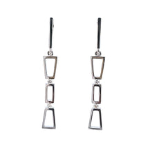 Load image into Gallery viewer, 14k Gold Geometric Drop Diamond Accent Earrings
