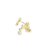 Load image into Gallery viewer, 14k Gold Petite Bezel Set Diamond Cluster Stud Earrings
