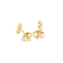 Load image into Gallery viewer, 14k Gold Petite Bezel Set Diamond Cluster Stud Earrings
