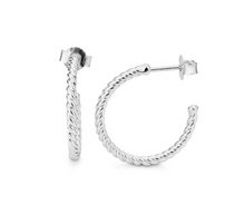 Load image into Gallery viewer, 14k Yellow or White Gold Twisted Hoop Earrings
