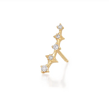 Load image into Gallery viewer, 14k Yellow Gold Lab Grown Diamond Star Climber *Single* Stud Earring (I8924)
