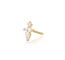 Load image into Gallery viewer, 14k Yellow Gold White Sapphire *Single* Stud Earring (I8927)
