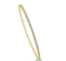 Load image into Gallery viewer, 14k Yellow or White Gold 3/4 Carat Diamond Flexible Bangle Bracelet
