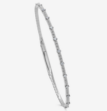 Load image into Gallery viewer, 14k Yellow or White Gold Diamond Station Flexible Bangle Bracelet
