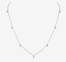 Load image into Gallery viewer, 14k Yellow or White Gold Diamond Dangle Station Necklace
