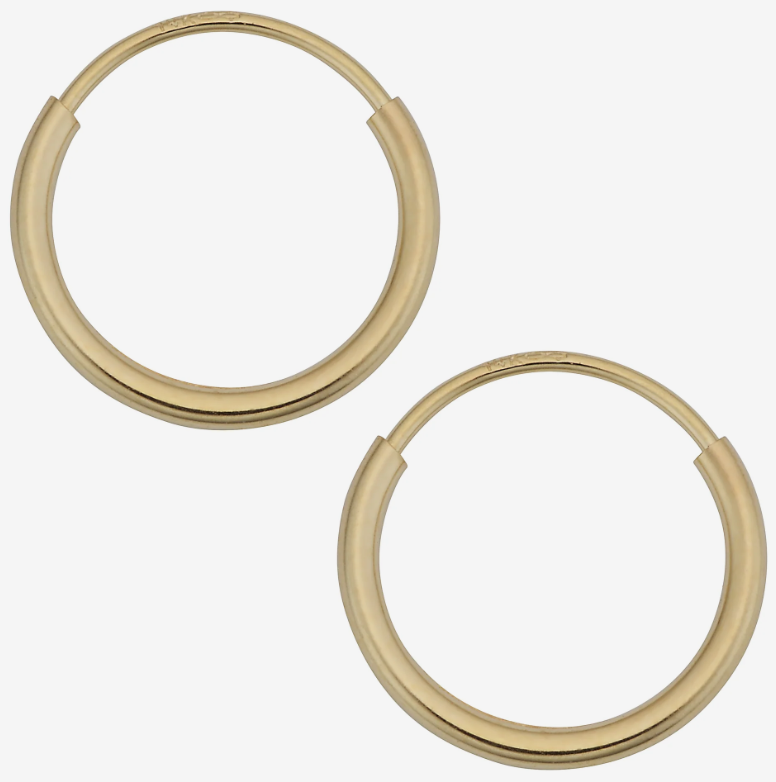 14k Yellow Gold Hoop Earrings (I8977)