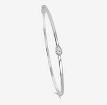 Load image into Gallery viewer, 14k White or Yellow Gold Bezel Set Pear Shaped Diamond Bangle Bracelet
