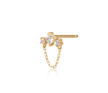 Load image into Gallery viewer, 14k Yellow Gold White Sapphire Petite *Single* Stud Earring (I9113)
