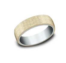 Load image into Gallery viewer, 14k Yellow &amp; White Gold Swirl Finish Men&#39;s Wedding Band (I9156)
