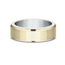 Load image into Gallery viewer, 14k Yellow &amp; White Gold Satin Finish Men&#39;s Wedding Band (I9157)
