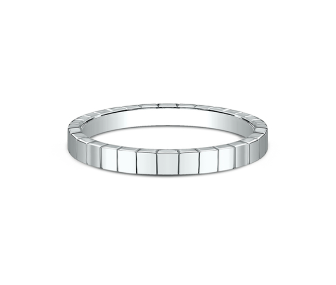 14k White Gold High Polished Faceted Women's Wedding Band (I9164)