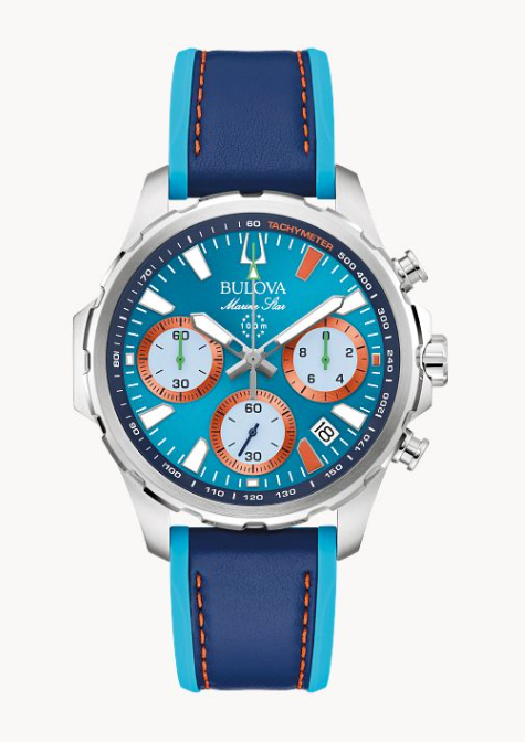 Bulova Marine Star 'E1 Team Miami' Blue Rubber Watch (I9177)